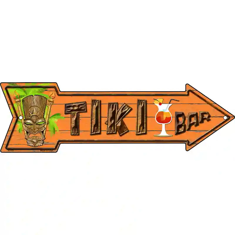 Tiki Bar Novelty Metal Arrow Sign 17" x 5" (A)