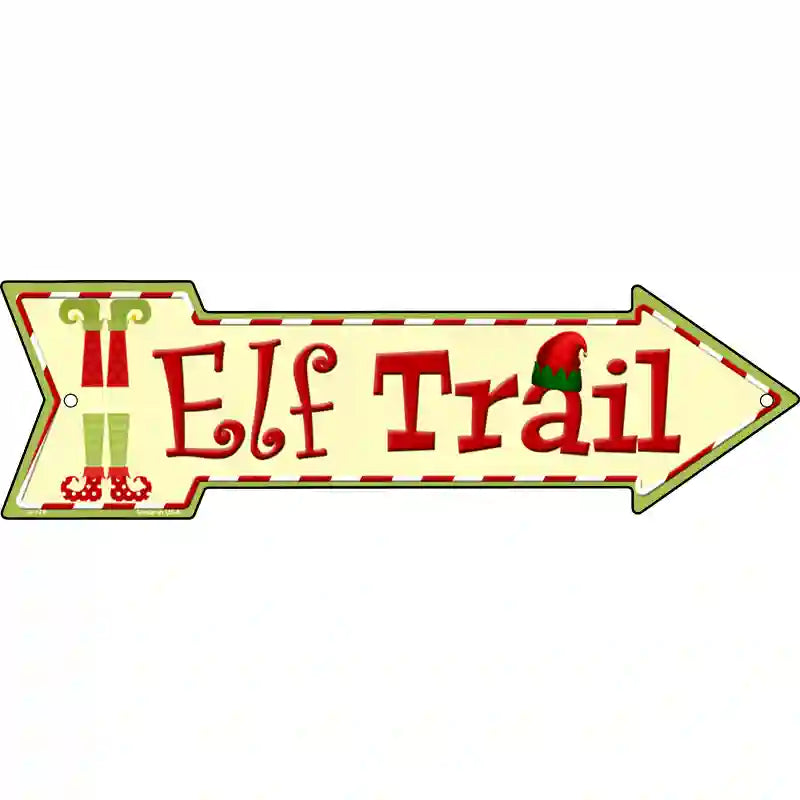 Elf Trail Novelty Metal Arrow Sign 17" x 5" (A)