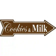 Cookies Milk Novelty Metal Arrow Sign 17" x 5" (A)