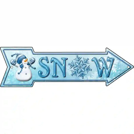 Snow Novelty Metal Arrow Sign 17" x 5" (A)