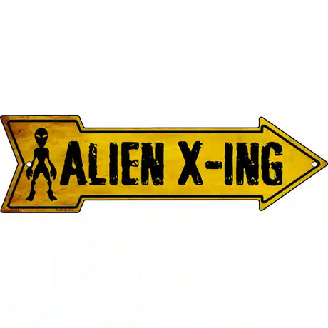 Alien Xing Novelty Metal Arrow Sign 17" x 5" (A)