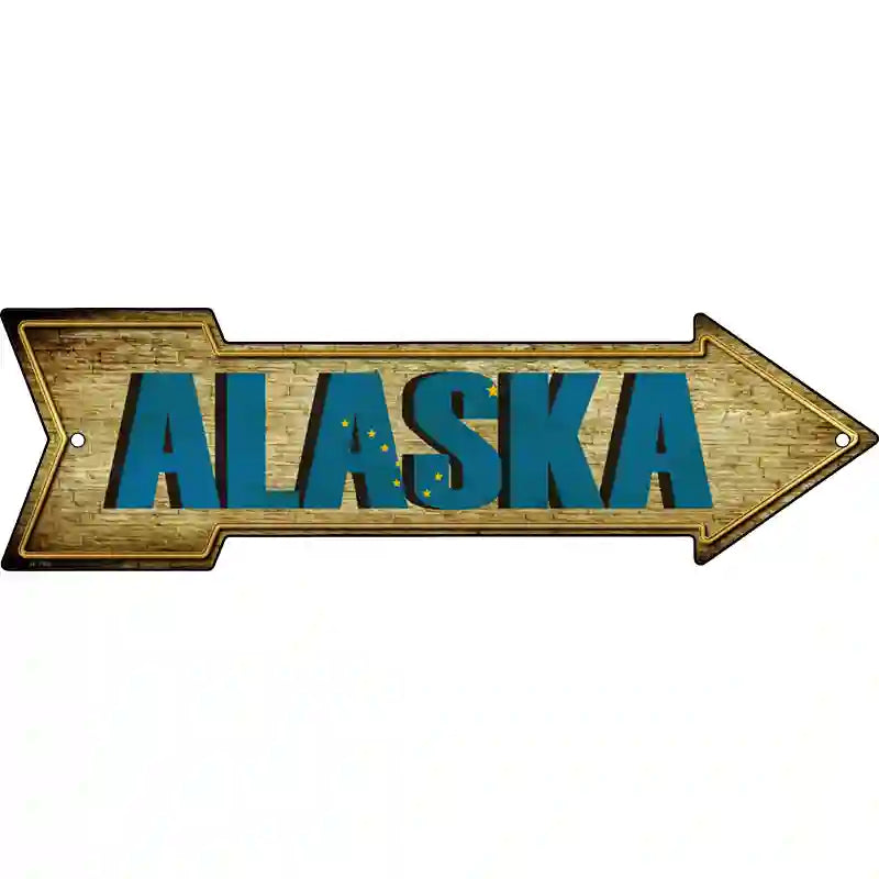 Alaska Novelty Metal Arrow Sign 17" x 5" (A)