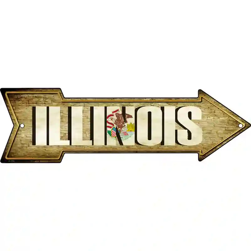 Illinois Novelty Metal Arrow Sign 17" x 5" (A)