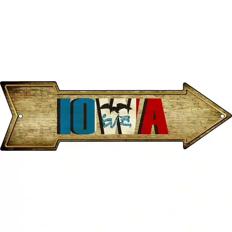 Iowa Novelty Metal Arrow Sign 17" x 5" (A)