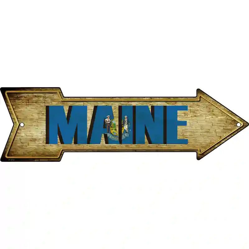 Maine Novelty Metal Arrow Sign 17" x 5" (A)