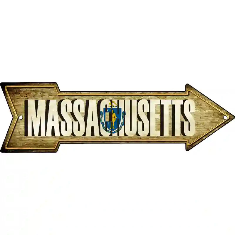 Massachusetts Novelty Metal Arrow Sign 17" x 5" (A)