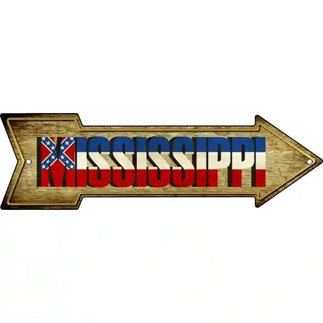 Mississippi Novelty Metal Arrow Sign 17" x 5" (A)