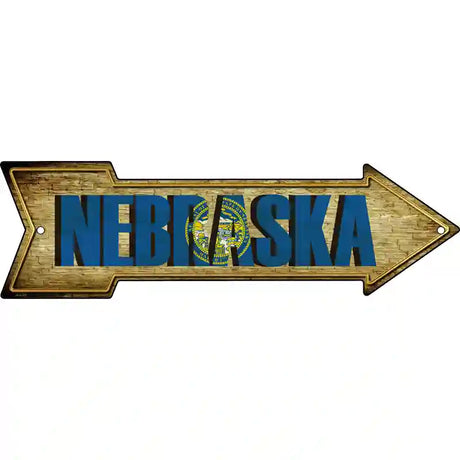 Nebraska Novelty Metal Arrow Sign 17" x 5" (A)