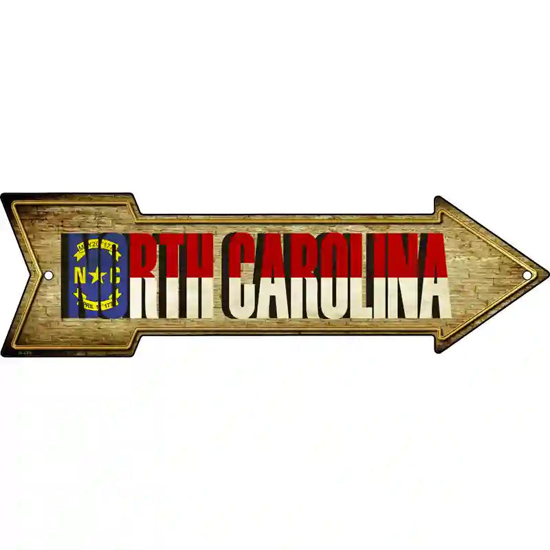 North Carolina Novelty Metal Arrow Sign 17" x 5" (A)