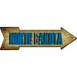 North Dakota Novelty Metal Arrow Sign 17" x 5" (A)