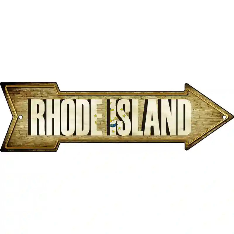 Rhode Island Novelty Metal Arrow Sign 17" x 5" (A)