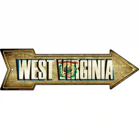 West Virginia Novelty Metal Arrow Sign 17" x 5" (A)