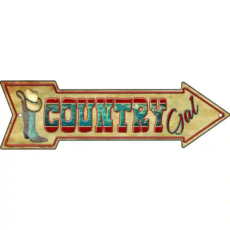 Country Gal Novelty Metal Arrow Sign 17" x 5" (A)