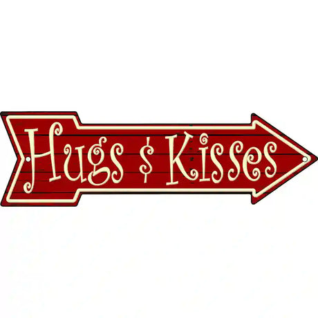 Hugs and Kisses Novelty Metal Arrow Sign 17" x 5" (A)