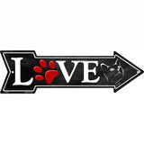 Love Cats Novelty Metal Arrow Sign 17" x 5" (A)