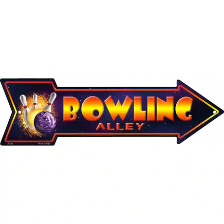 Bowling Alley Novelty Metal Arrow Sign 17" x 5" (A)