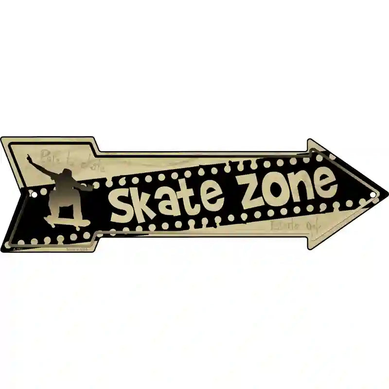 Skater Zone Novelty Metal Arrow Sign 17" x 5" (A)