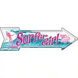 Surfer Girl Novelty Metal Arrow Sign 17" x 5" (A)