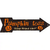 Pumpkin Toss Novelty Metal Arrow Sign 17" x 5" (A)