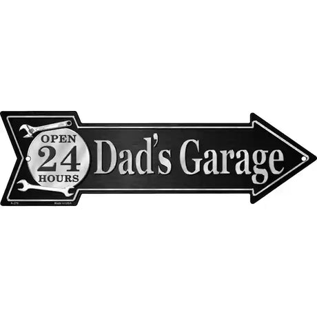 Dads Garage Novelty Metal Arrow Sign 17" x 5" (A)