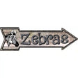 Zebras Novelty Metal Arrow Sign 17" x 5" (A)