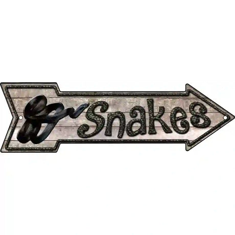 Snakes Novelty Metal Arrow Sign 17" x 5" (A)