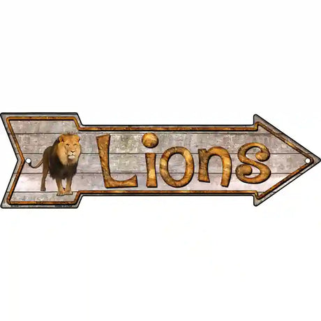 Lions Novelty Metal Arrow Sign 17" x 5" (A)