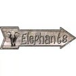 Elephants Novelty Metal Arrow Sign 17" x 5" (A)