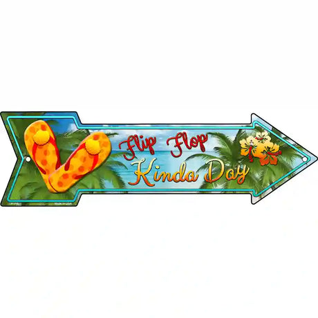 Flip Flop Novelty Metal Arrow Sign 17" x 5" (A)