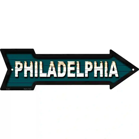 Philadelphia Novelty Metal Arrow Sign 17" x 5" (A)