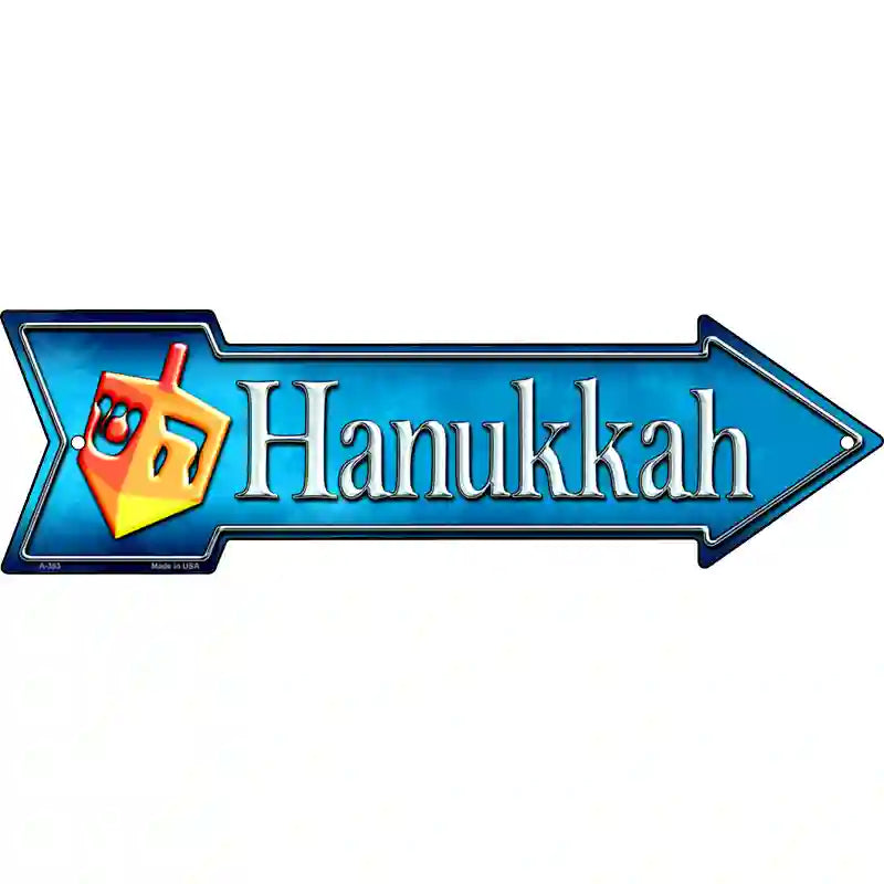 Hanukkah Novelty Metal Arrow Sign 17" x 5" (A)