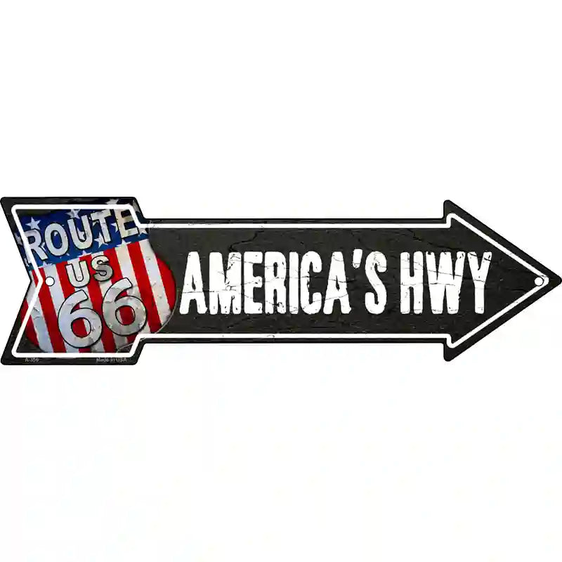 Americas Hwy Novelty Metal Arrow Sign 17" x 5" (A)