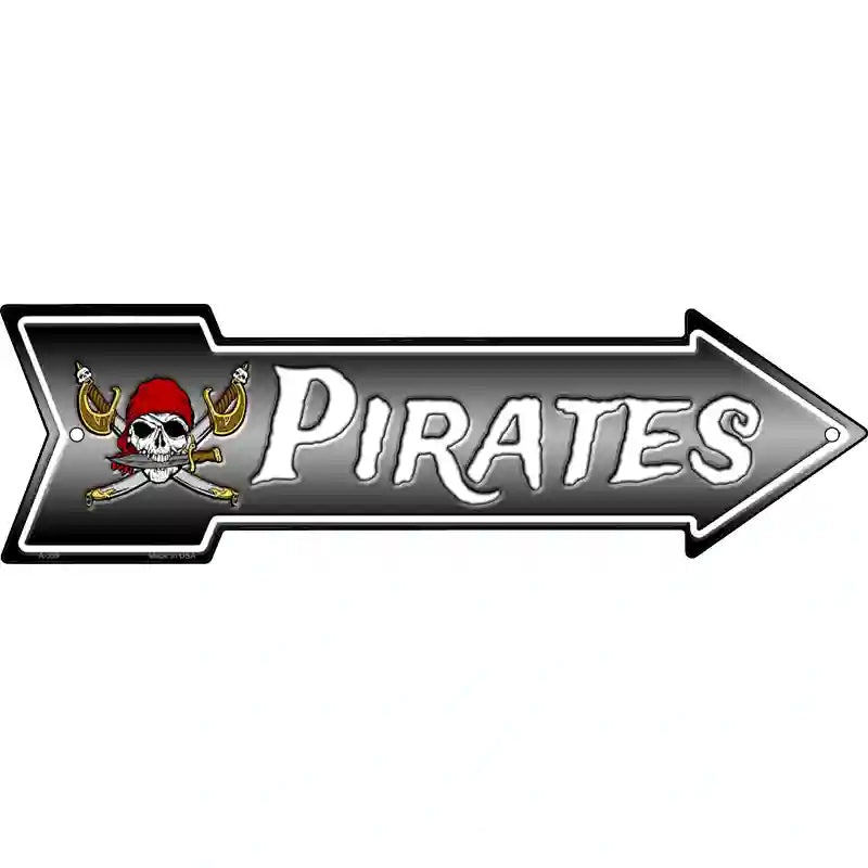 Pirates Novelty Metal Arrow Sign 17" x 5" (A)