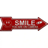 Smile Youre On Camera Novelty Metal Arrow Sign 17" x 5" (A)