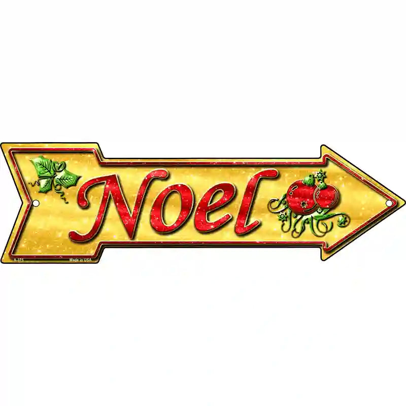 Noel Novelty Metal Arrow Sign 17" x 5" (A)