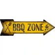 BBQ Zone Novelty Metal Arrow Sign 17" x 5" (A)