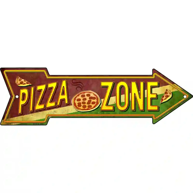 Pizza Zone Novelty Metal Arrow Sign 17" x 5" (A)