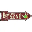 Bowling Strike Zone Novelty Metal Arrow Sign 17" x 5" (A)