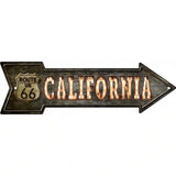 California Route 66 Bulb Letters Novelty Metal Arrow Sign 17" x 5" (A)