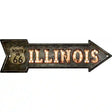 Illinois Route 66 Bulb Letters Novelty Metal Arrow Sign 17" x 5" (A)