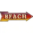 Beach Bulb Letters Novelty Metal Arrow Sign 17" x 5" (A)