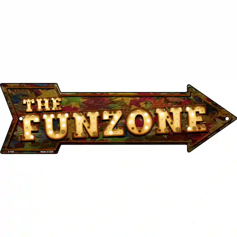 The Funzone Bulb Letters Novelty Metal Arrow Sign 17" x 5" (A)