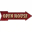 Open House Bulb Letters Novelty Metal Arrow Sign 17" x 5" (A)