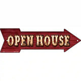 Open House Bulb Letters Novelty Metal Arrow Sign 17" x 5" (A)