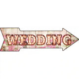 Wedding Bulb Letters Novelty Metal Arrow Sign 17" x 5" (A)