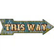 This Way Bulb Letters Novelty Metal Arrow Sign 17" x 5" (A)