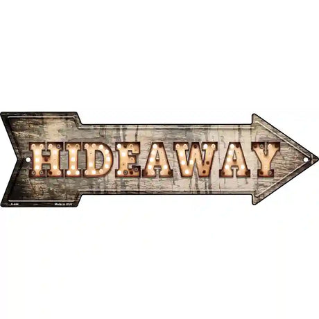 Hideaway Bulb Letters Novelty Metal Arrow Sign 17" x 5" (A)