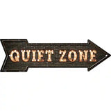 Quiet Zone Bulb Letters Novelty Metal Arrow Sign 17" x 5" (A)