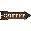 Coffee Bulb Letters Novelty Metal Arrow Sign 17" x 5" (A)