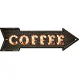 Coffee Bulb Letters Novelty Metal Arrow Sign 17" x 5" (A)